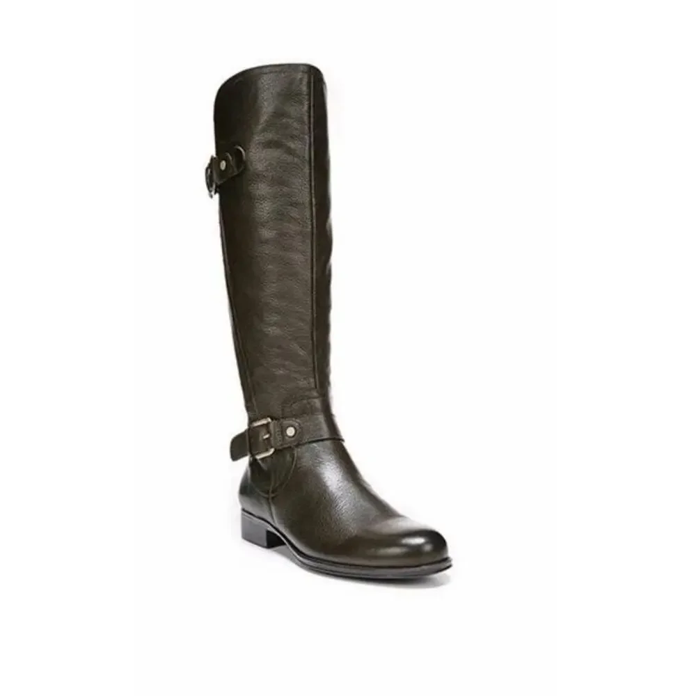 Naturalizer Jean Knee High Boots, Black Leather, Women's 7.5M New Without Tags